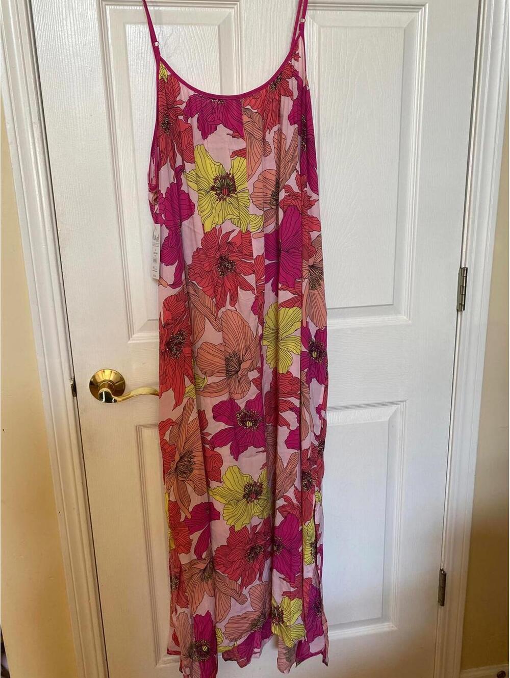 Joyspun Pink Floral Print Women's Maxi Dress Size XL - Picture 5 of 12